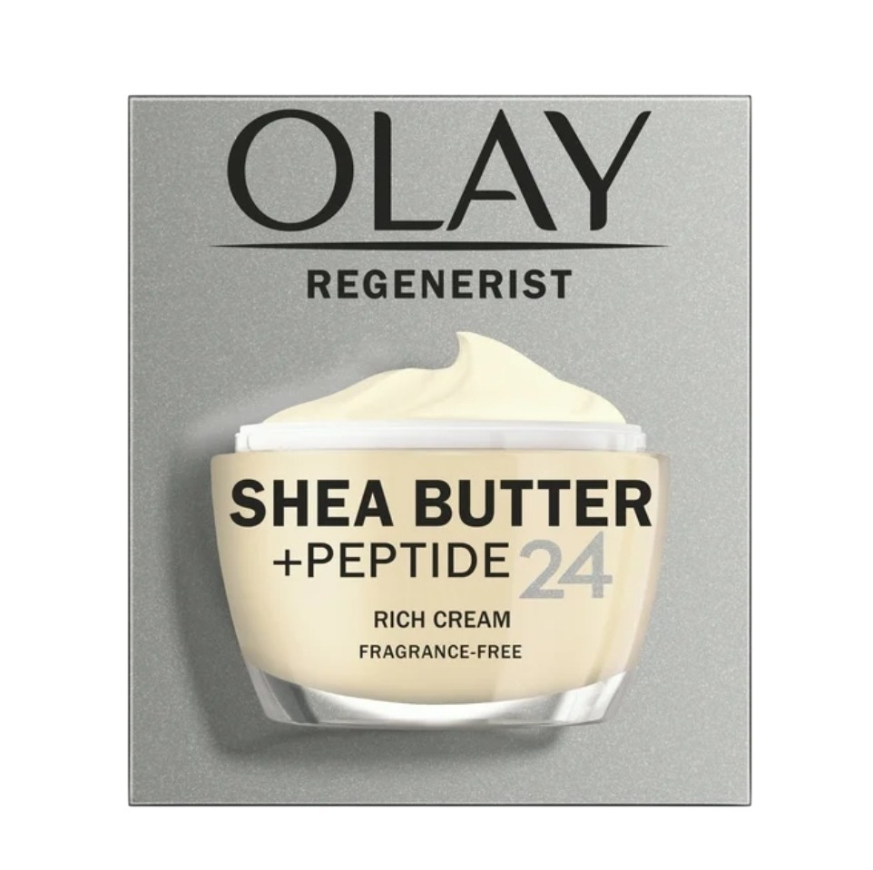 Olay Regenerist Shea Butter + Peptide 24 Rich Cream Fragrance Free 1.7 Oz