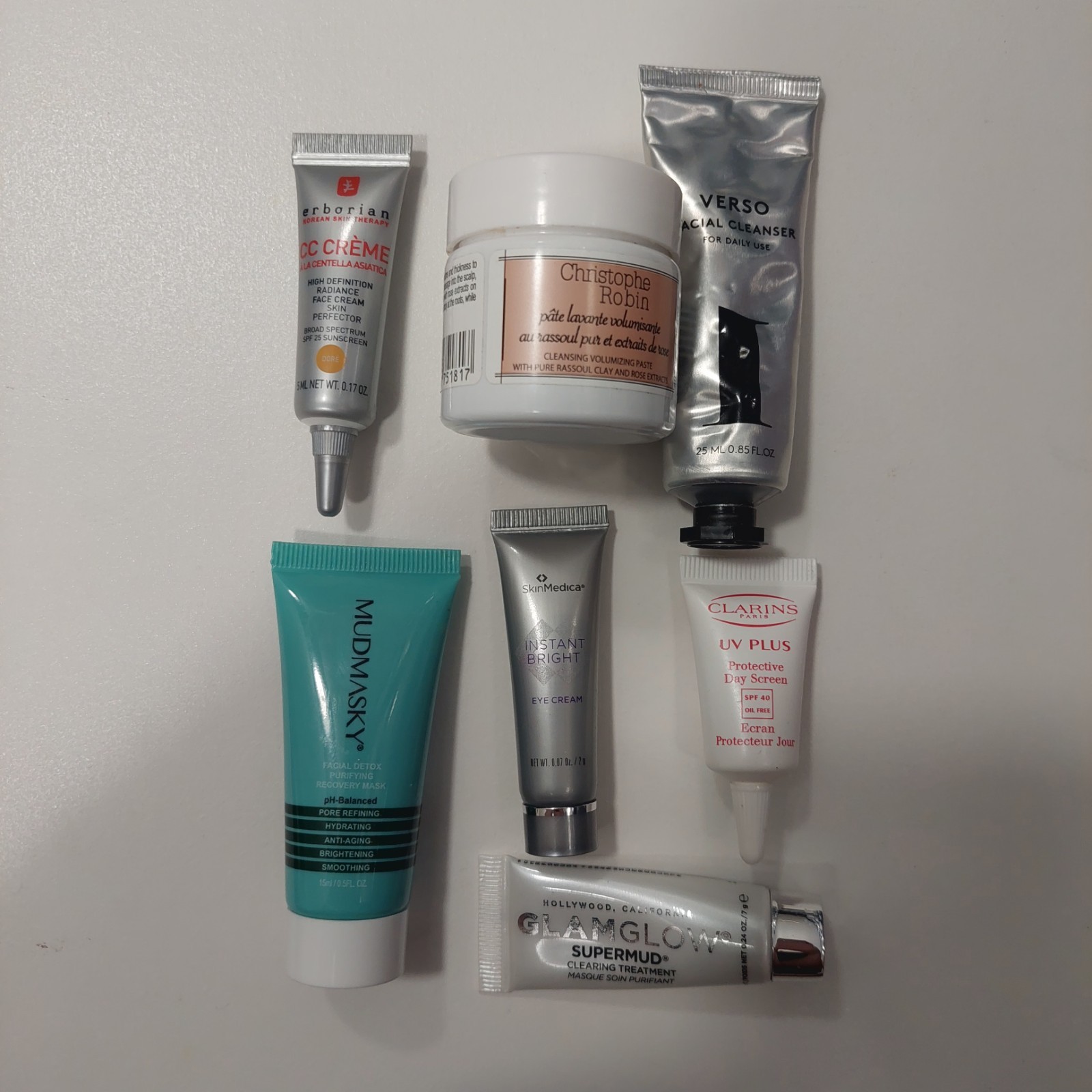 Skincare Travel Size Lot Of 7 SkinMedica Verso Erborian Cristophe Robin Clarins
