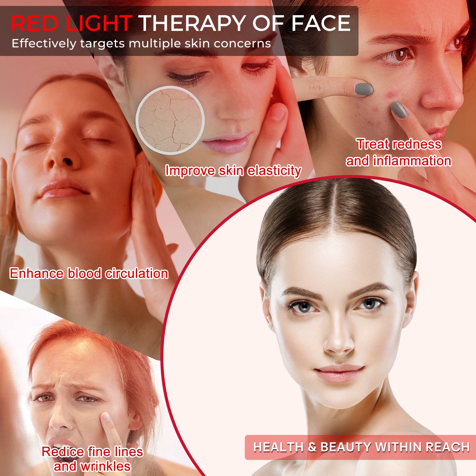 LED Face Mask Red Light Therapy Face Light Therapy Mask for Facial Skin Care US