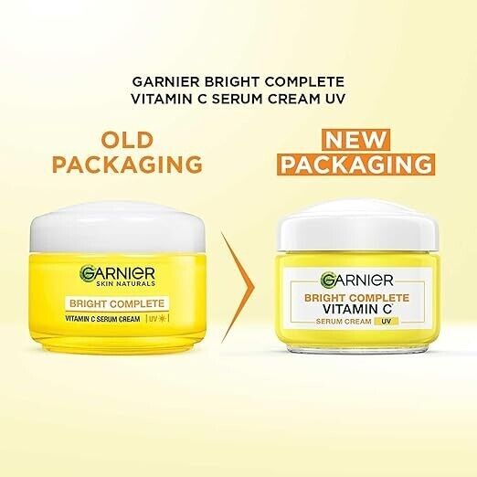 Garnier Bright Vitamin C Serum UV Cream, Vitamin C Day Cream Sun Protection 45g