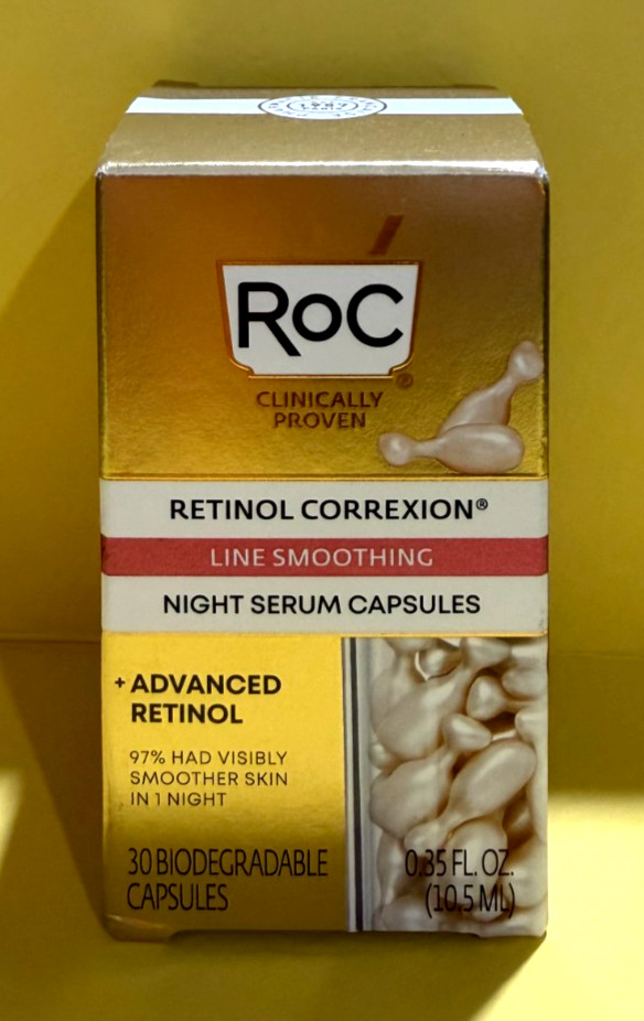 RoC Retinol Correxion Line Smoothing Night Serum Capsules 30 Ct Dmg Box No date