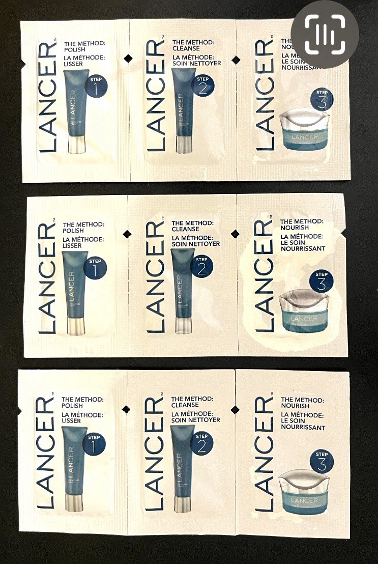 (3) Lancer The Method: 3 Step – Polish, Cleanse, Nourish Sample Packets