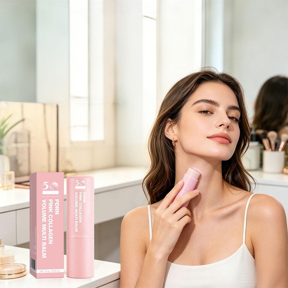 Pink Collagen Volume Multi Balm Stick – Wrinkle & Hydrating Stick for Face, Lips