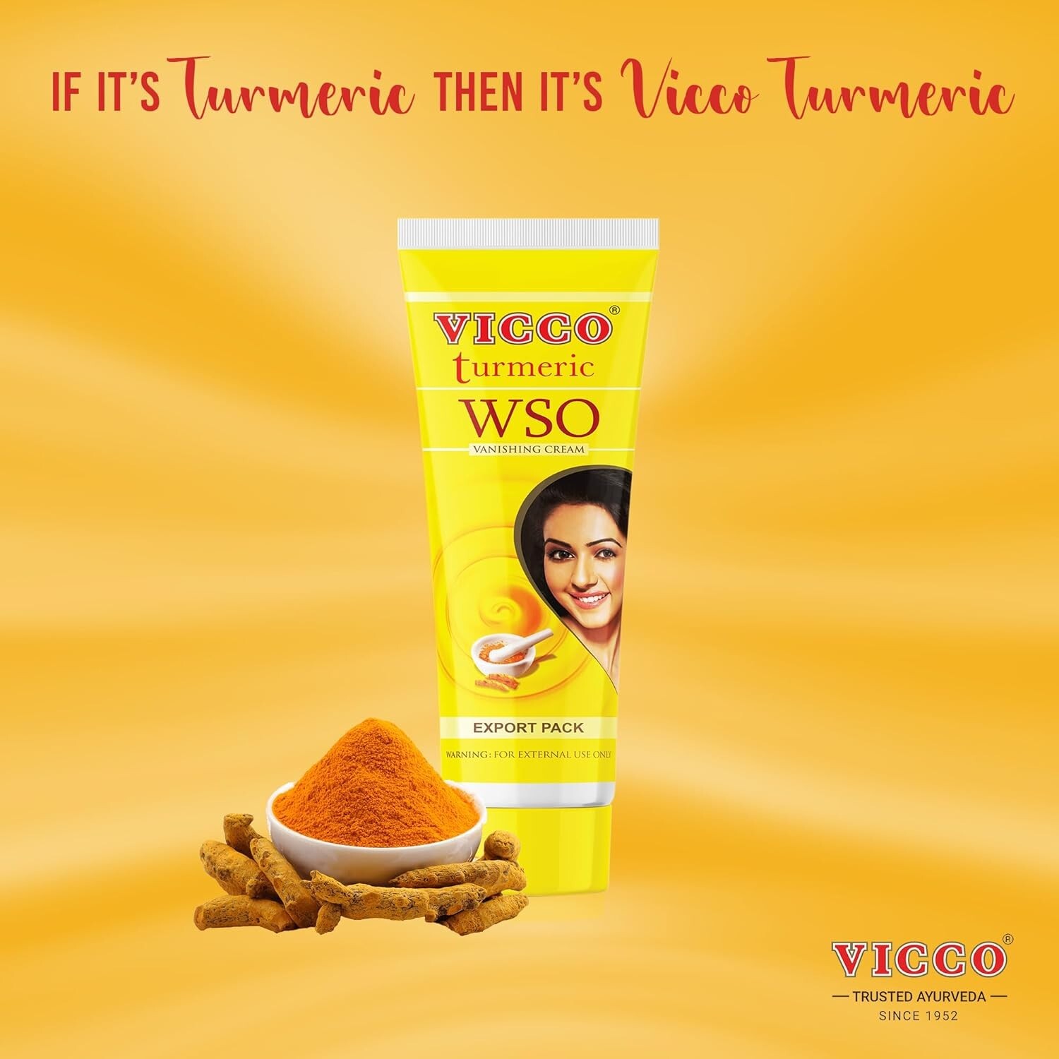 Vicco turmeric WSO vanishing cream for Dark Spots Acne Prone Skin 80g, 2.8 oz