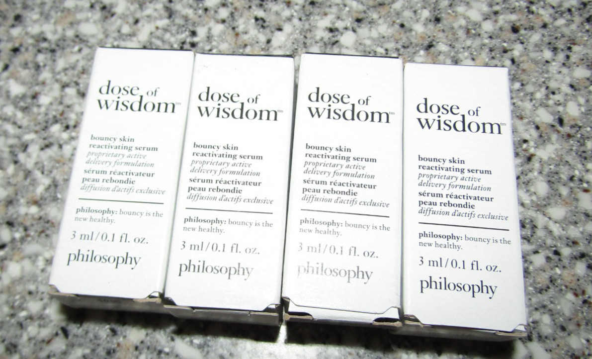 4x Philosophy Dose of Wisdom Bouncy Skin Reactivating Serum 0.1 fl oz 3 ml each