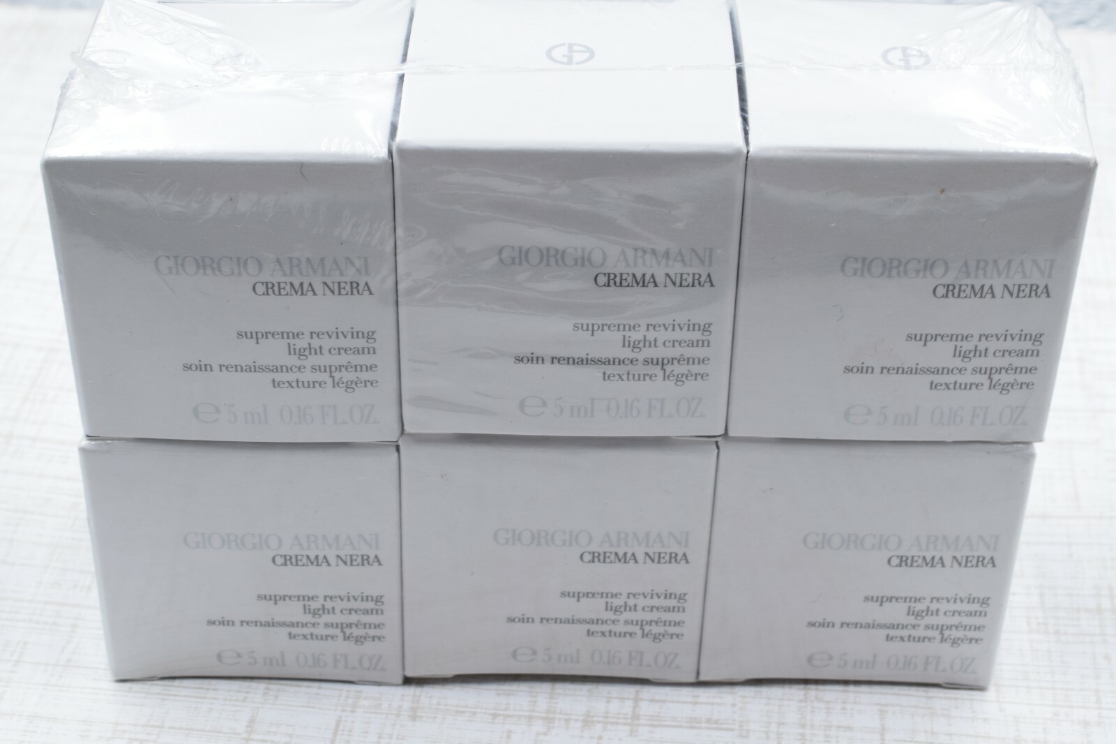 Giorgio Armani Crema Nera Supreme Reviving Light Cream NIB 5 ml / 0.16 oz X 6