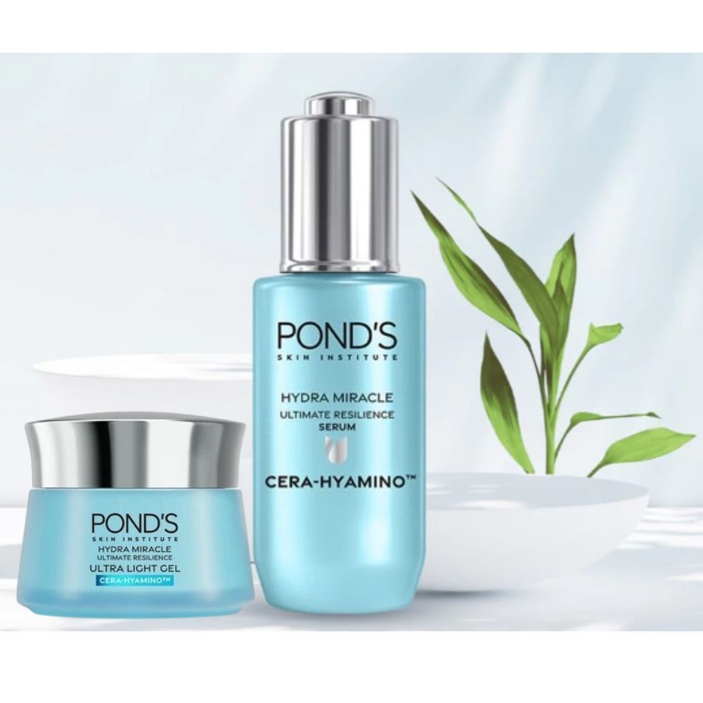 Pond’s Hydra Miracle Real Cera-Hyamino Ultimate Set Cream Serum Resilience Plump