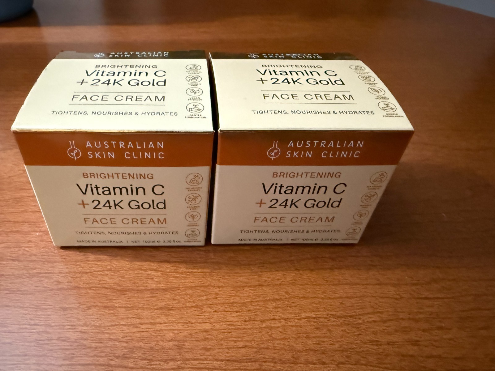 LOT OF 2 – New Australian Skin Clinic Vitamin C 24K Gold Face Cream 3.38 fl oz