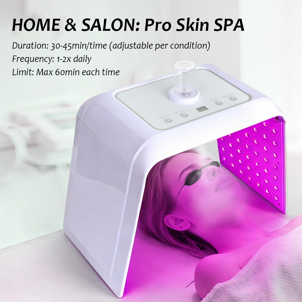 Foldable PDT LED Light Therapy Facial Steamer Redness Remover Skin Care Machine