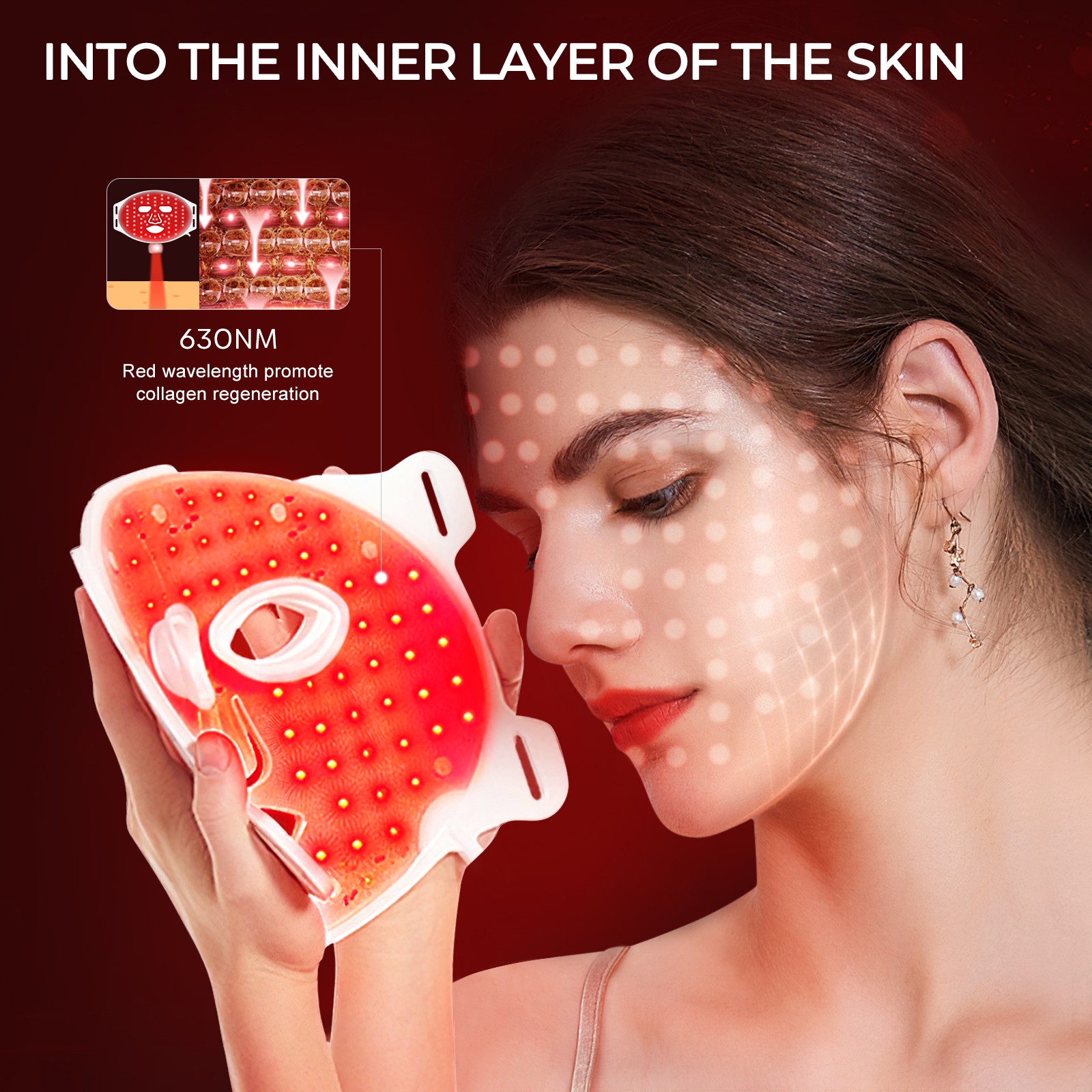 LED Face Mask Red Light Therapy Face Light Therapy Mask for Facial Skin Care US