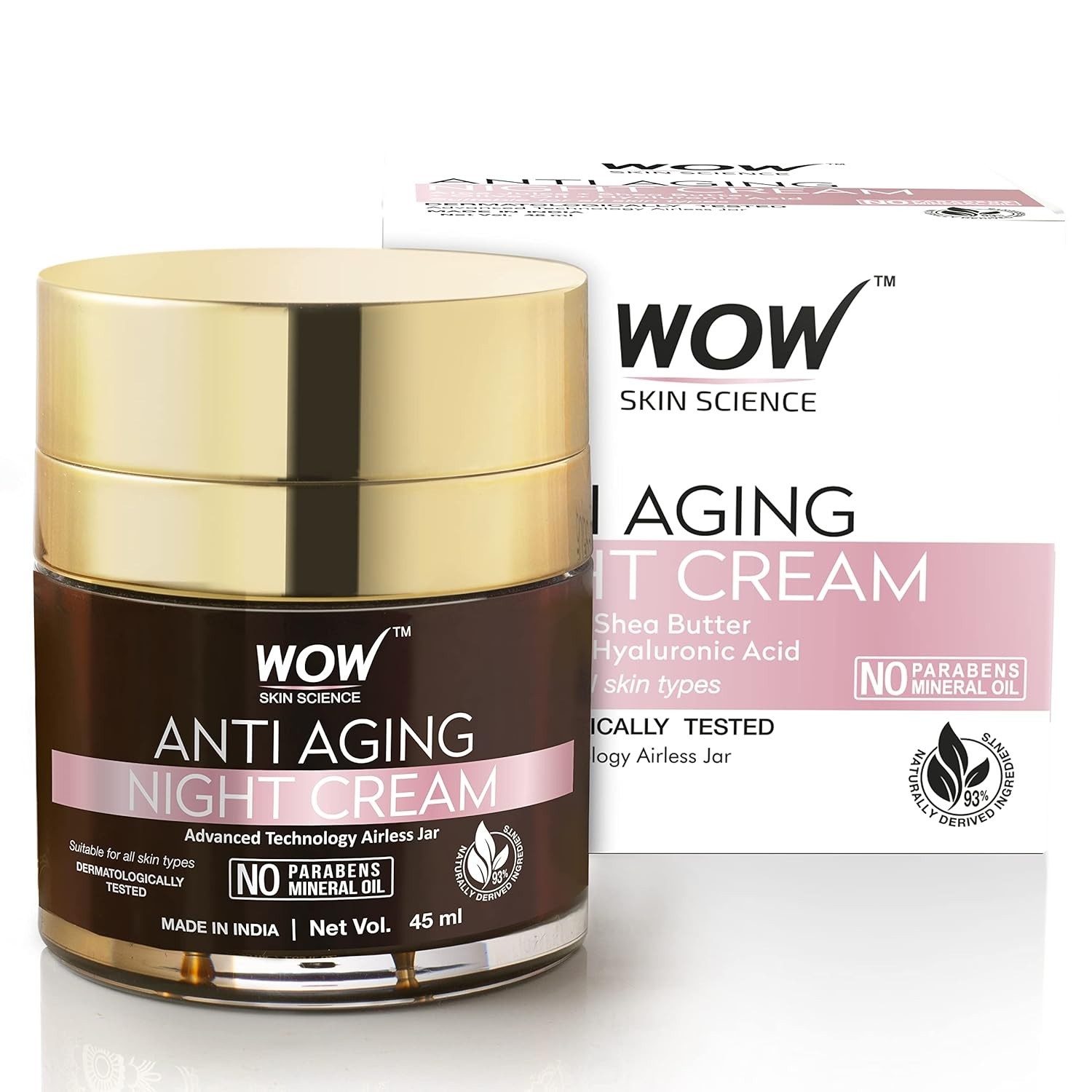 WOW Skin Science Cream Anti Aging No Parabens & Mineral Oil Night Cream, 50mL fs