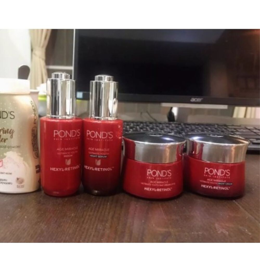 Pond’s Age Miracle Ultimate Cream Serum Set Day Night Hexyl-Retinol.
