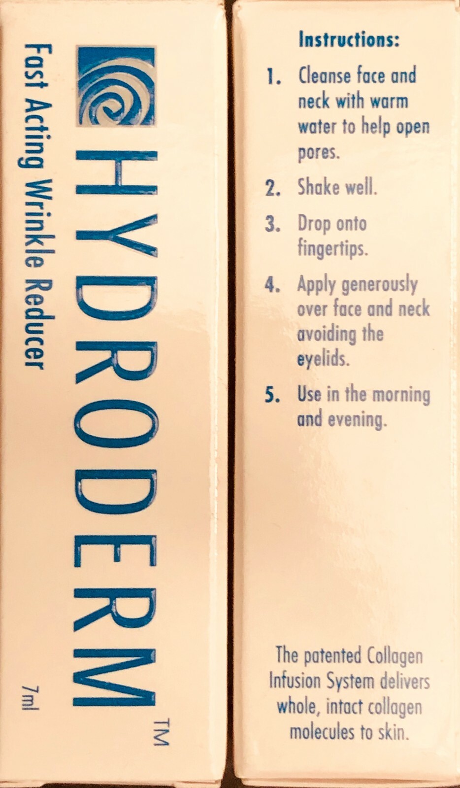 Hydroderm Original Fast-Acting Face Wrinkle Reducer Serum – 2 Bottle, 7ml -USA