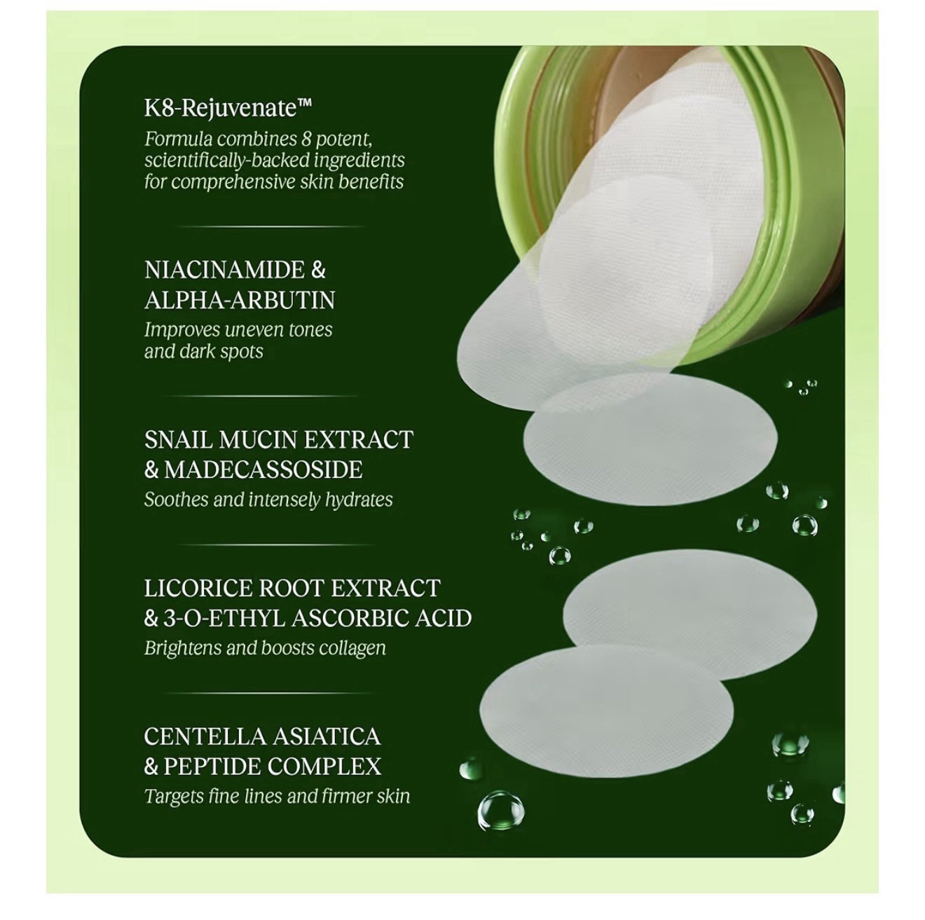 Yiyu Toning Polish Pads – Korean Skin Care For Dark Spots , Wrinkles And Dull Sk