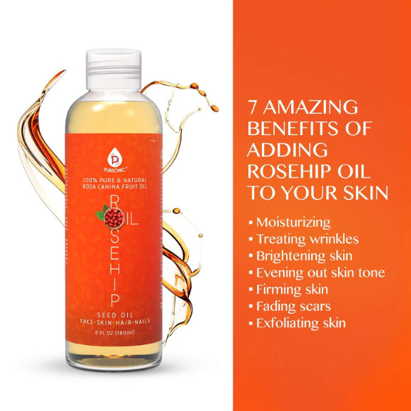 ROSEHIP SEED OIL100% ORGANIC Reduce Acne, Dandruff & Moisturizer 8OZ