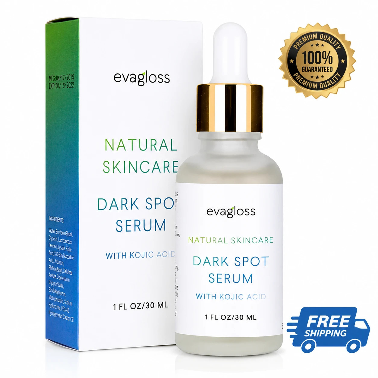 Evagloss Dark Spot Corrector Serum with Kojic Acid – Fades Sun Damage