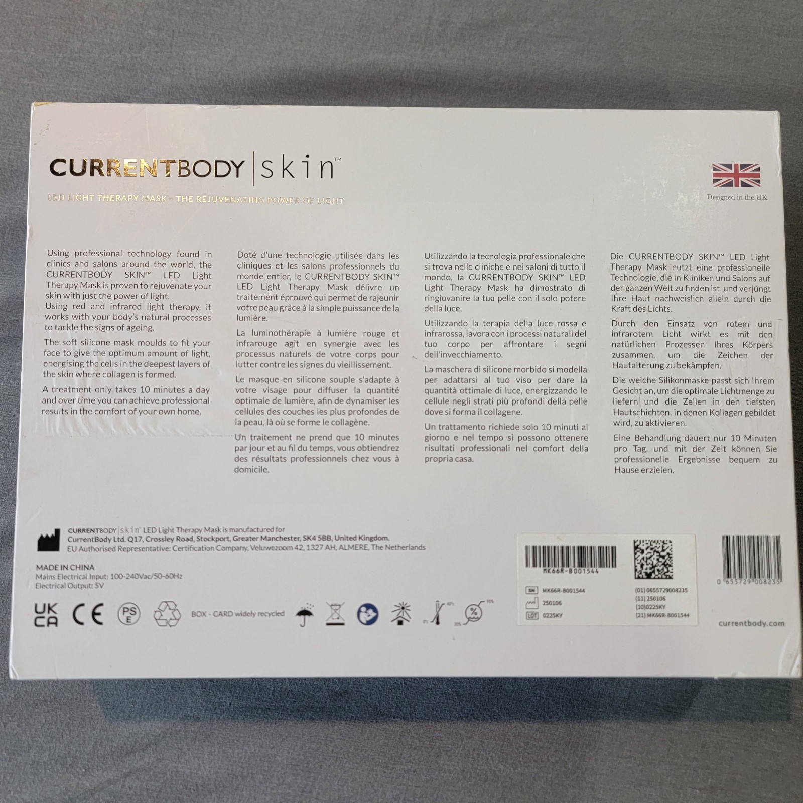 CurrentBody Skin LED Light Therapy Mask Red Light Therapy New In Box