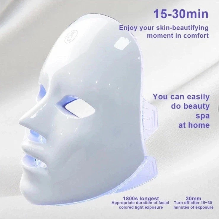 Led Light Therapy Mask, 7 Color Led Face Mask Light Therapy, Red Light Face Mask