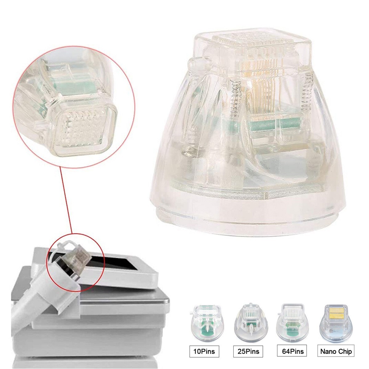 Replace Disposable 25/64/10 Pins Gold Plated Cartridge Tips for RF Machine
