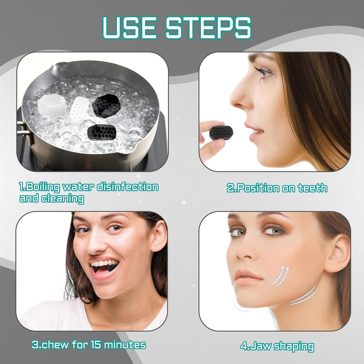 Jaw Trainer – Jawline Exerciser for Men & Women with 4 Resistance Levels