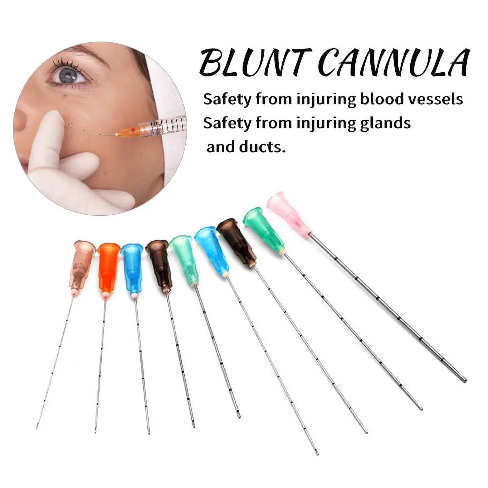 Sterile Package Disposable 18G-30G Cannula with Puncture Blunt Tips Components