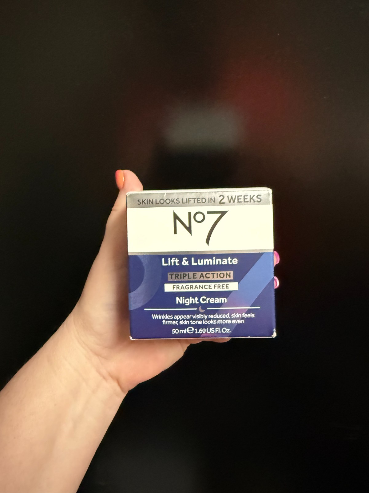 No7 Lift and Luminate Triple Action Fragrance Free Night Cream 1.69oz New Box