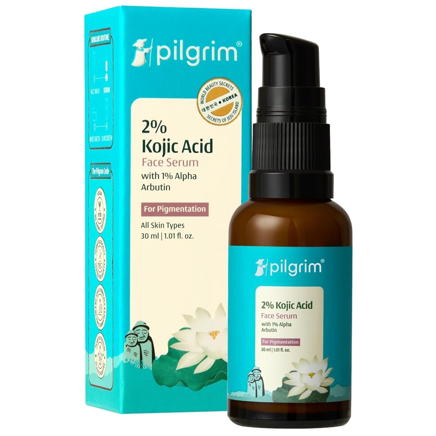 Pilgrim 2% Kojic Acid Face Serum 30ml Anti Pigmentation Skin Care Unisex Serum