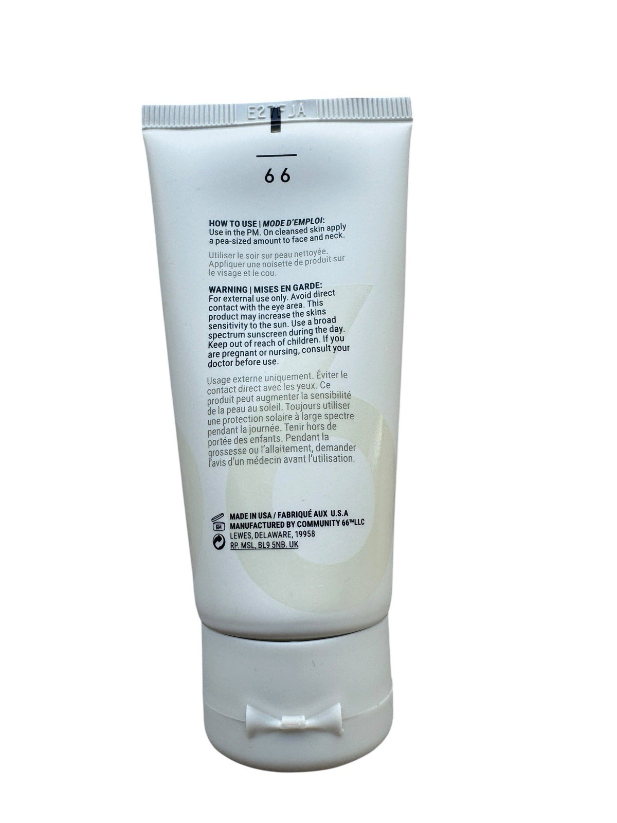 Community Sixty-Six Resurfacing Night Cream 1.7 oz / 50ml (New in Box)