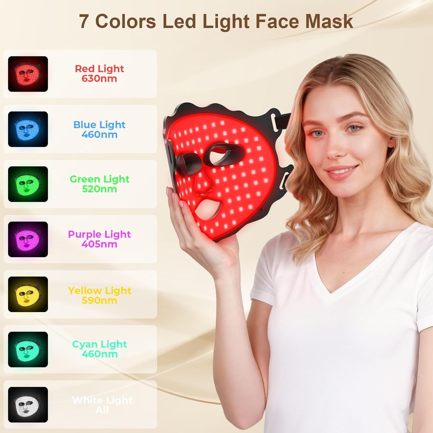 Red Light Therapy Mask Set, Led Mask Light Therapy for Face & Neck Near-Infrared