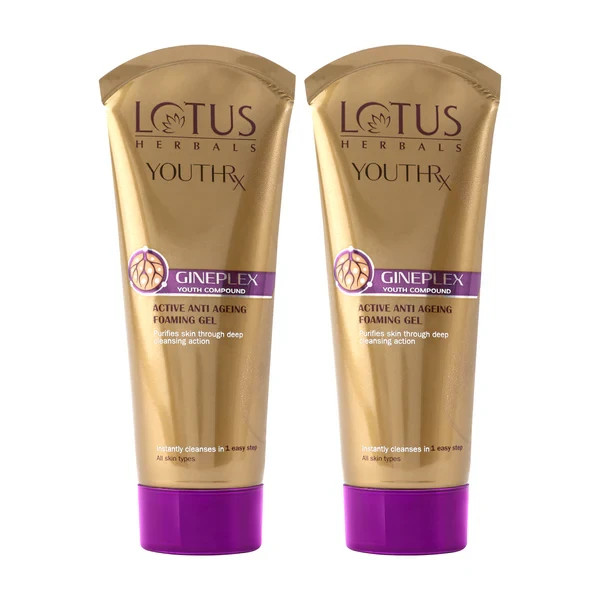 Lotus Herbals Gineplex YouthRx Active Anti-Ageing Foaming Gel 100gm-Pack of 2