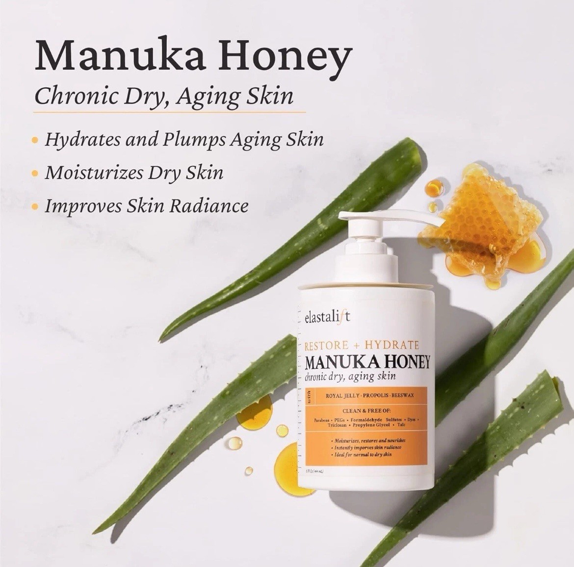 ❤️MANUKA HONEY Restore + Hydrate Dryness Relief Cream 15 oz FREE SHIPPING ❤️