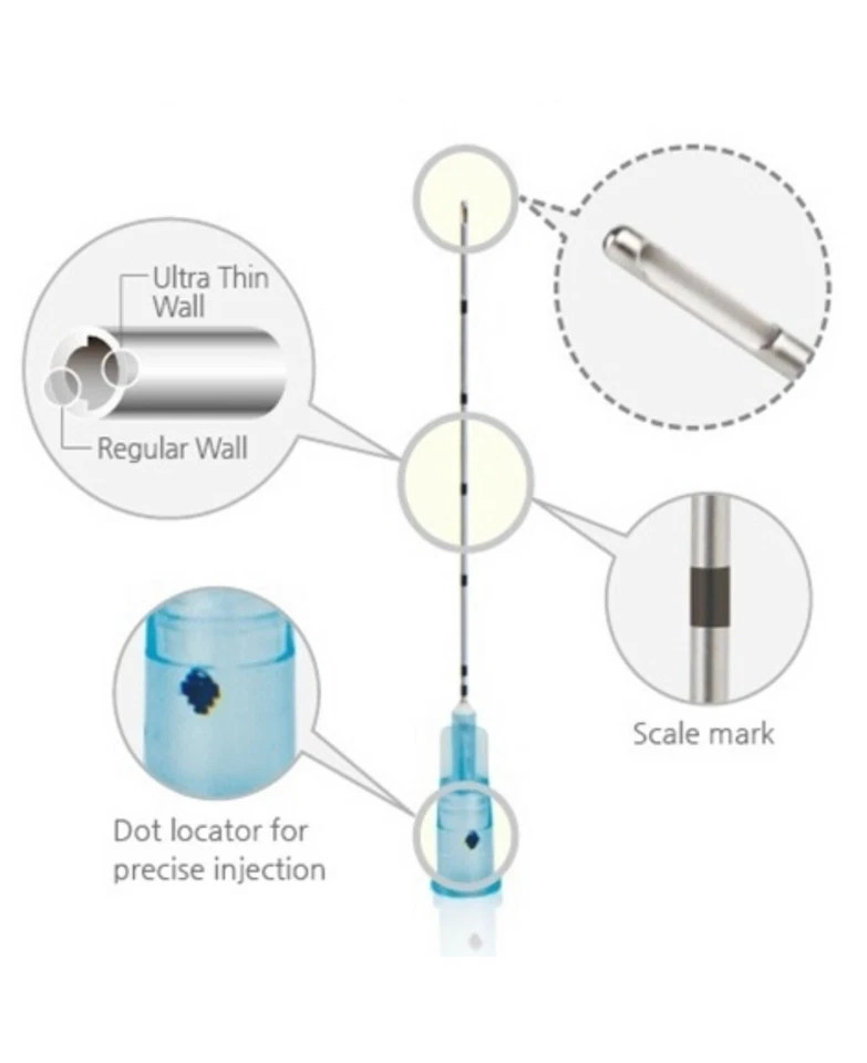 Sterile Package Disposable 18G-30G Cannula with Puncture Blunt Tips Components