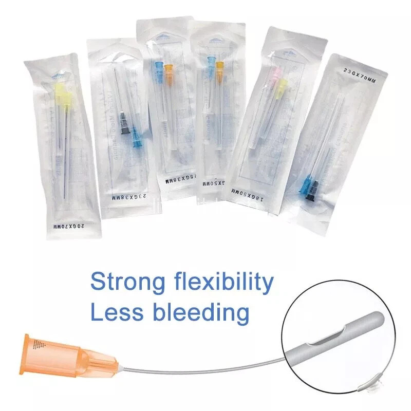 Sterile Package Disposable 18G-30G Cannula with Puncture Blunt Tips Components