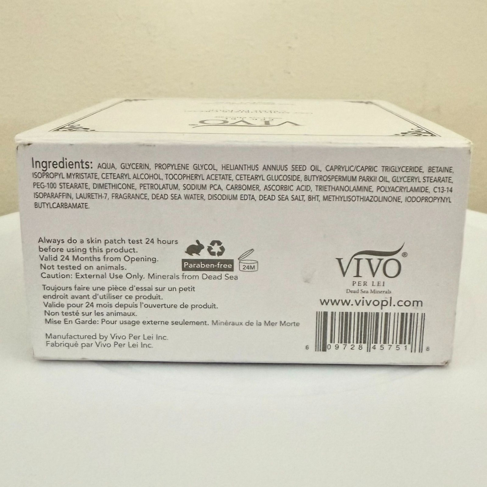 Vivo Per Lei Day Moisturizer Cream Dead Sea Minerals 50g White Collection