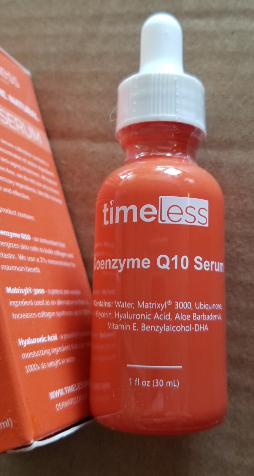 Timeless Skin Care Serum Coenzyme Q10 Hyaluronic Acid Matrixyl 3000 1 oz.