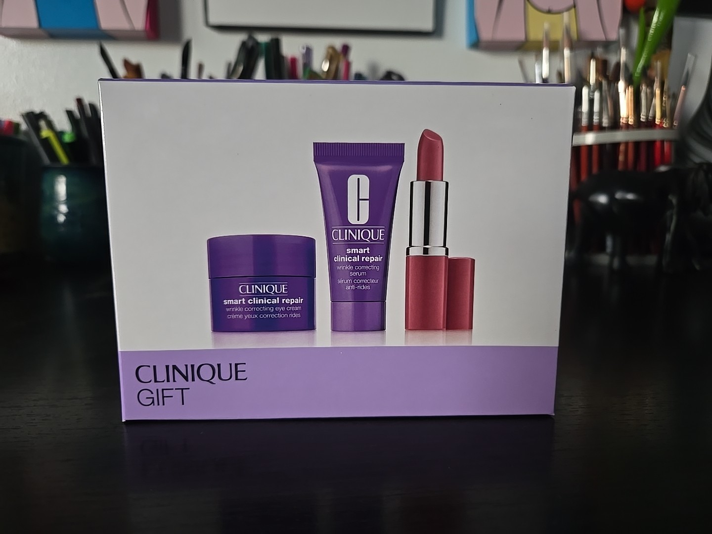 CLINIQUE SMART CLINICAL REPAIR WRINKLE SERUM EYE LOVE POP LIPSTICK GIFT SET NEW