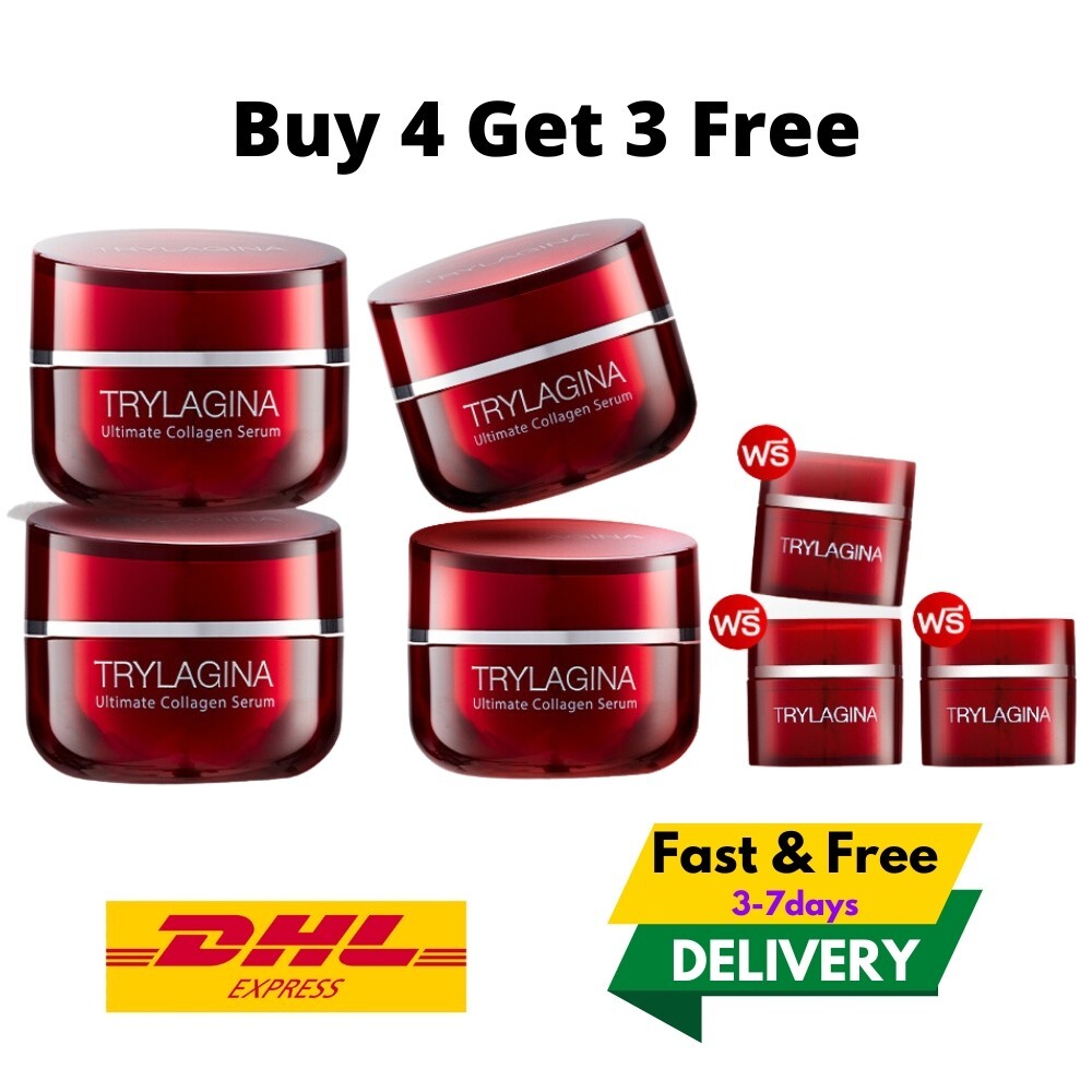 4x30g. Trylagina Serum Anti-Aging Wrinkle Treatment Whitening Free 3x5g Serum