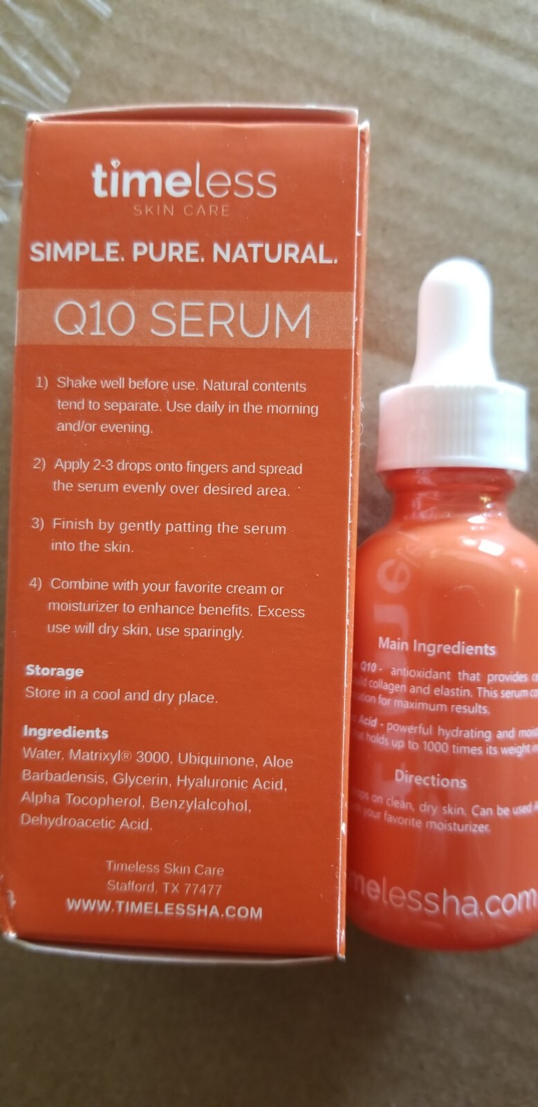 Timeless Skin Care Serum Coenzyme Q10 Hyaluronic Acid Matrixyl 3000 1 oz.