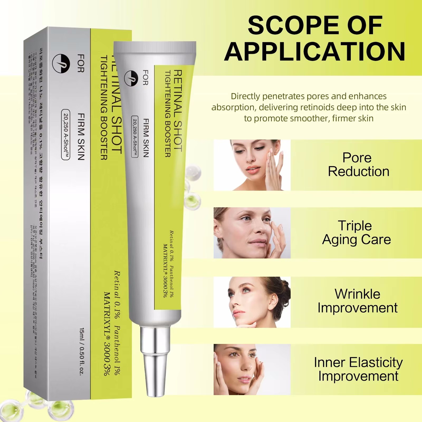 2 Pack Retinal Serum 0.1% Matrixyl 3000 Peptide Anti Aging Firming Booster 15ml