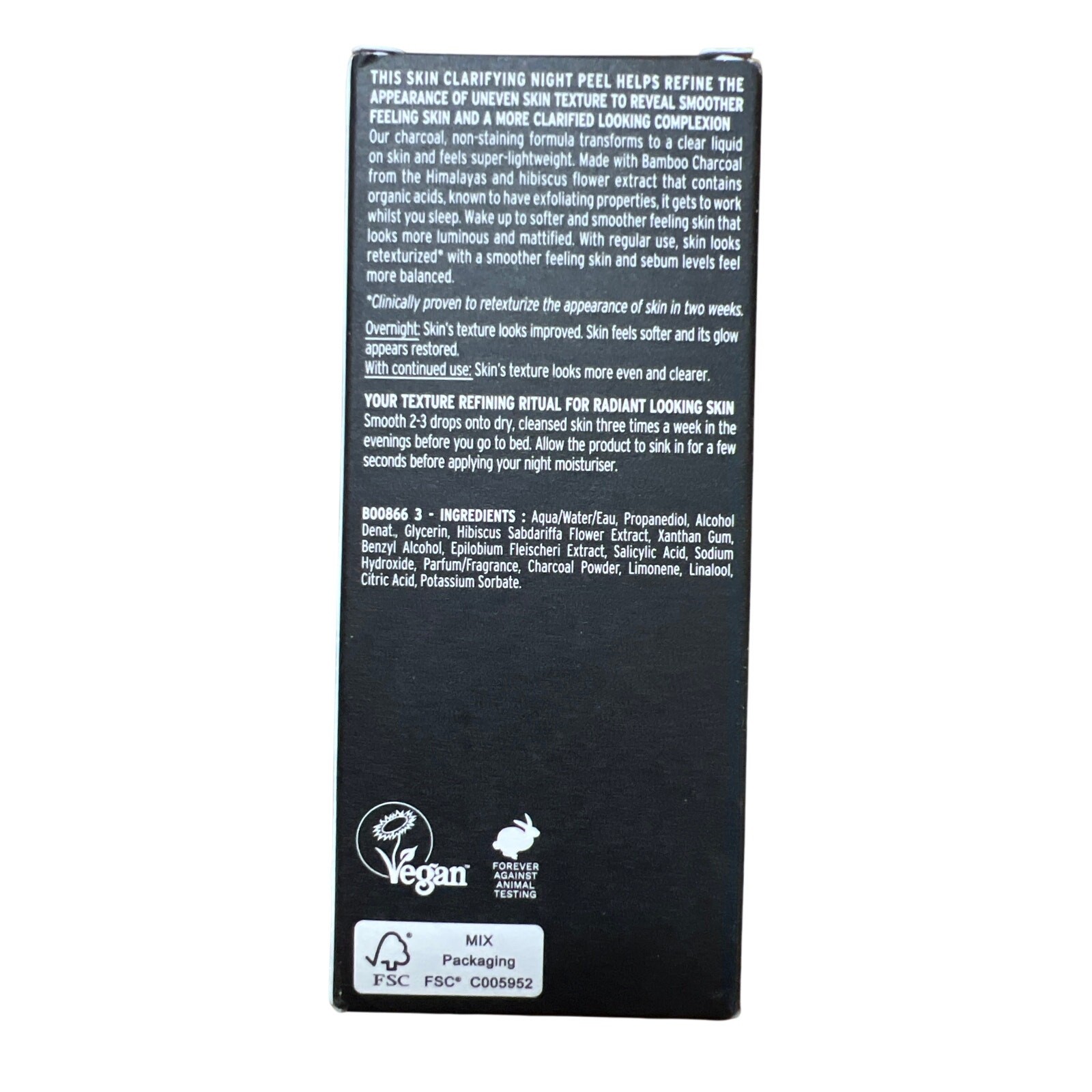 The Body Shop Himalayan Charcoal Clarifying Night Peel, 30ml/1 fl oz, New
