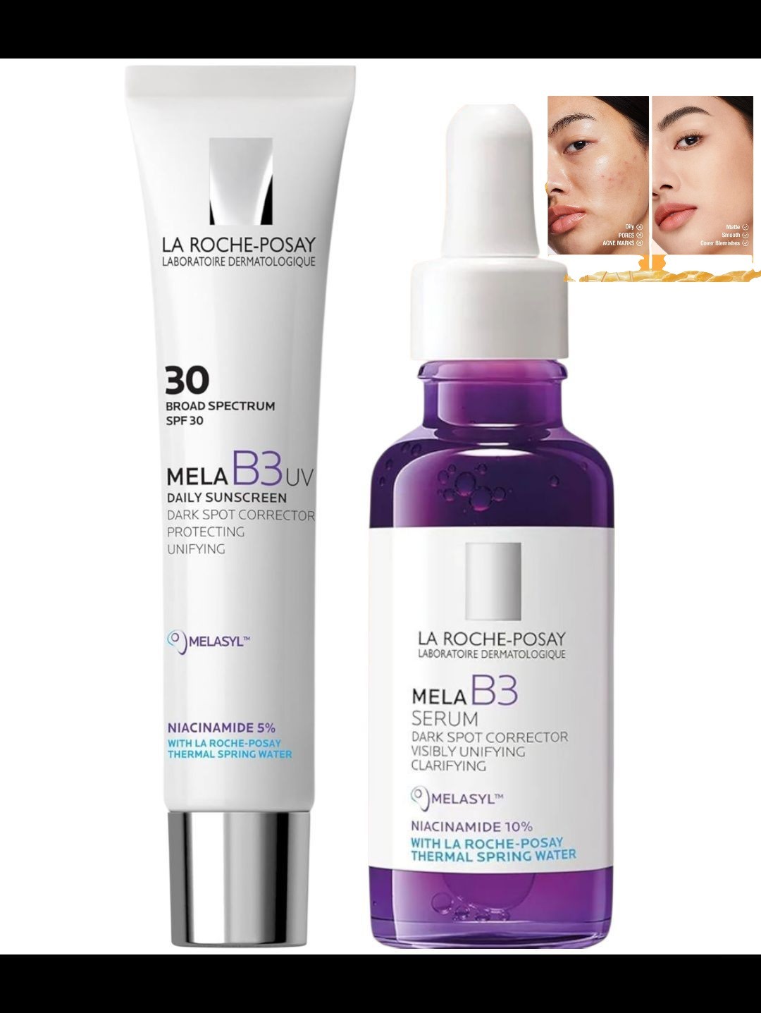 La Roche-Posay 3 In 1 Mela B3 Set Serum SPF 30 Dark Spot Brightening [USA Stock]