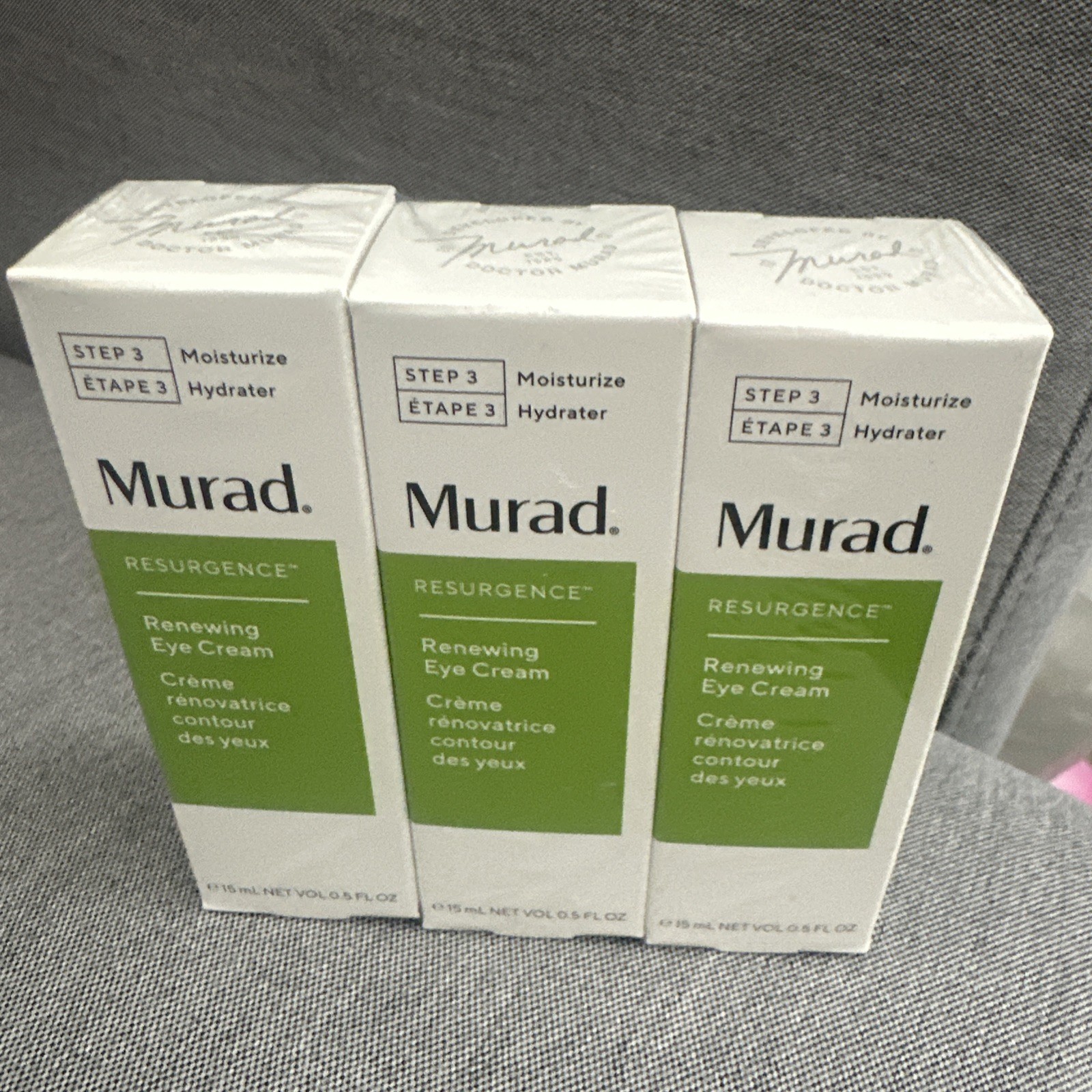 3x New/sealed Murad Resurgence Renewing Eye Cream 0.5 oz