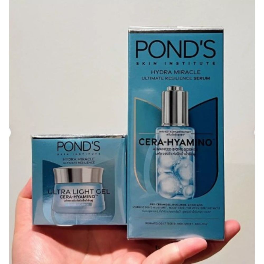 Pond’s Hydra Miracle Cera-Hyamino Real Set Serum Cream Gel Plumping Ultimate Res