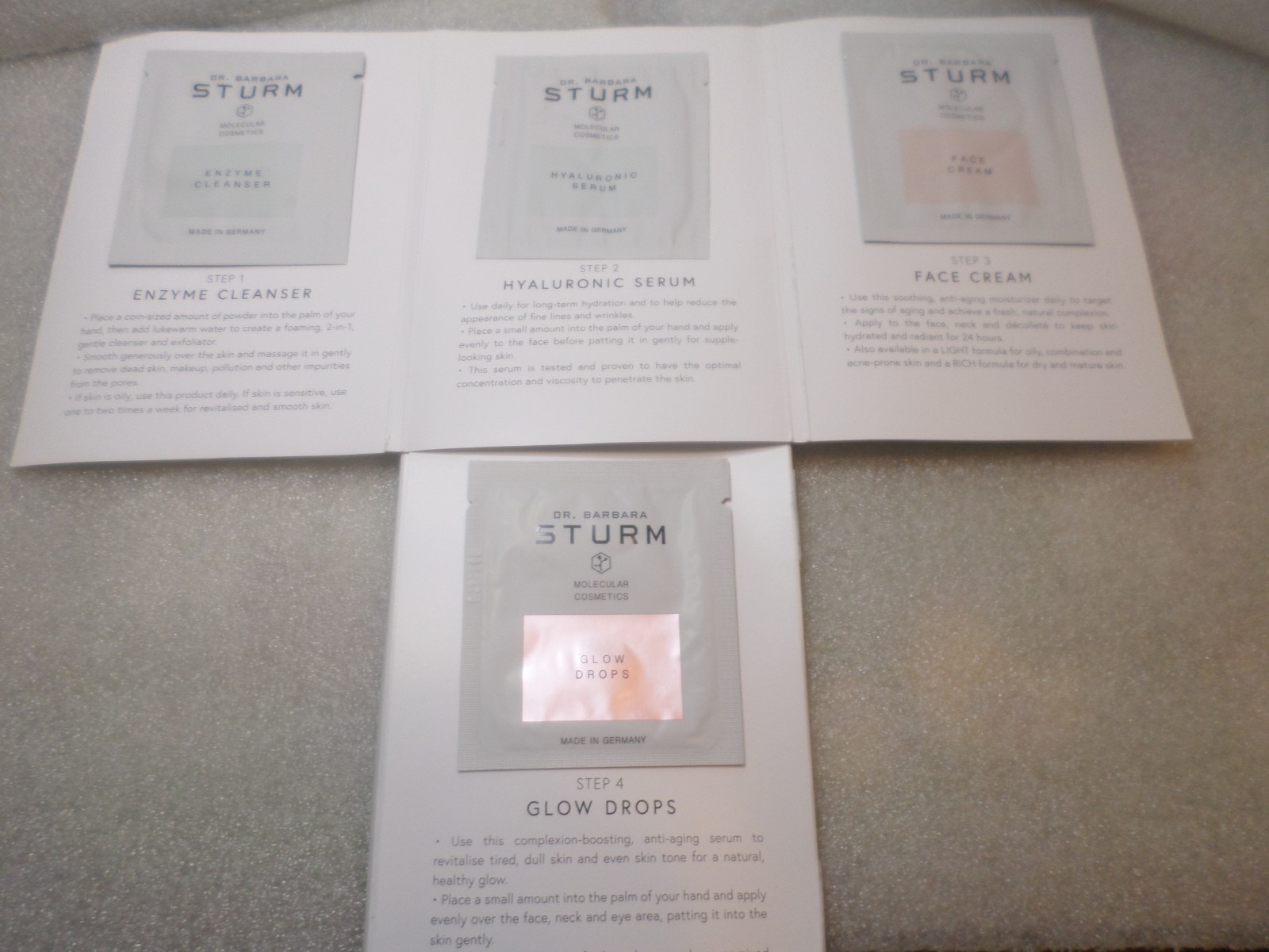 20 x DR BARBARA STURM ENZYME CLEANSER HYALURONIC SERUM FACE CREAM GLOW DROPS