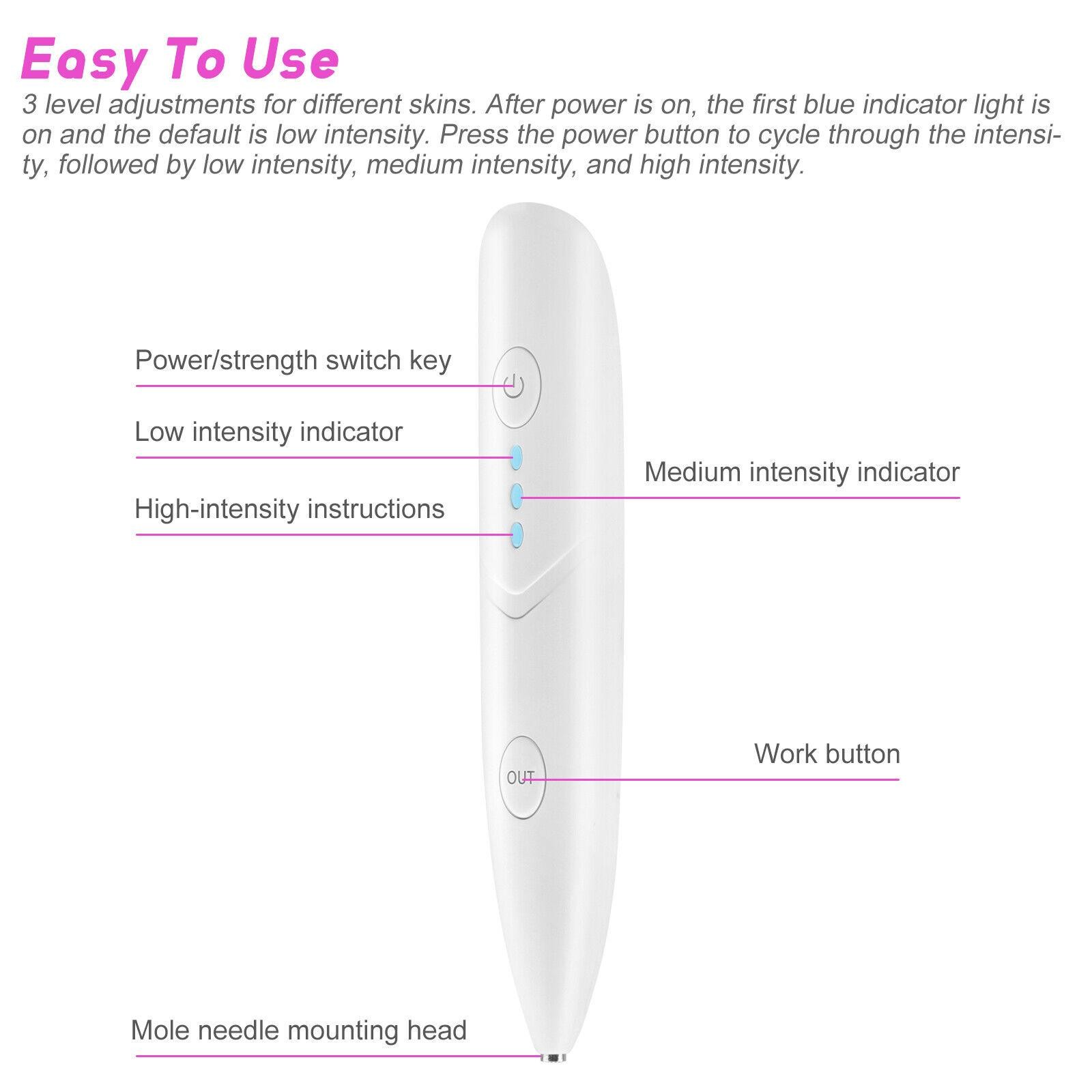 Adjustable Laser Pen Mole Removal Age Spot Remover Skin Wart Tattoo Tool