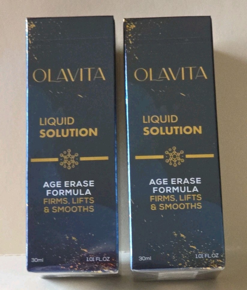 Olavita Liquid Solution Age Erase Formula Anti-Aging 1.01oz 30ml 2 Pack Exp 9/28