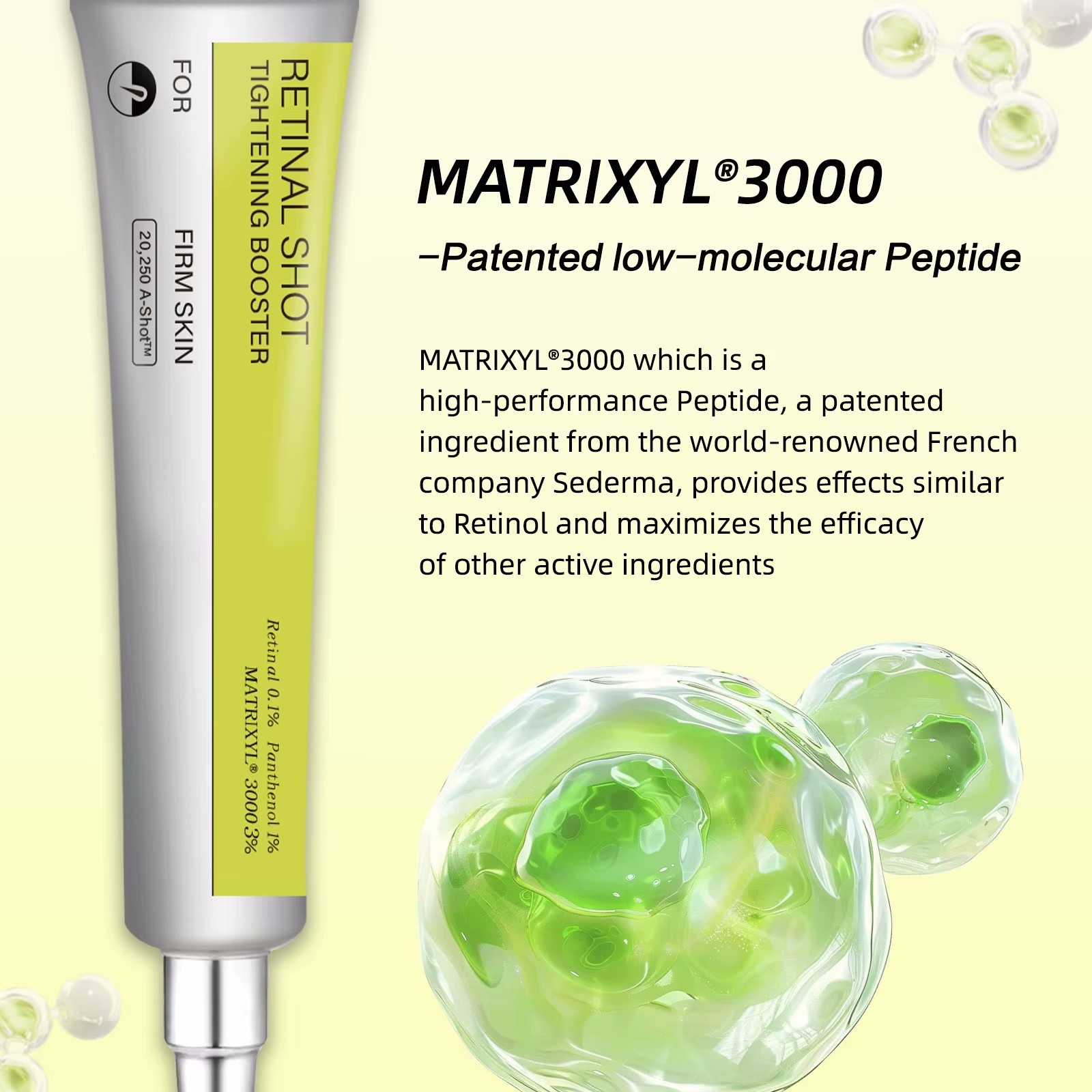 2 Pack Retinal Serum 0.1% Matrixyl 3000 Peptide Anti Aging Firming Booster 15ml