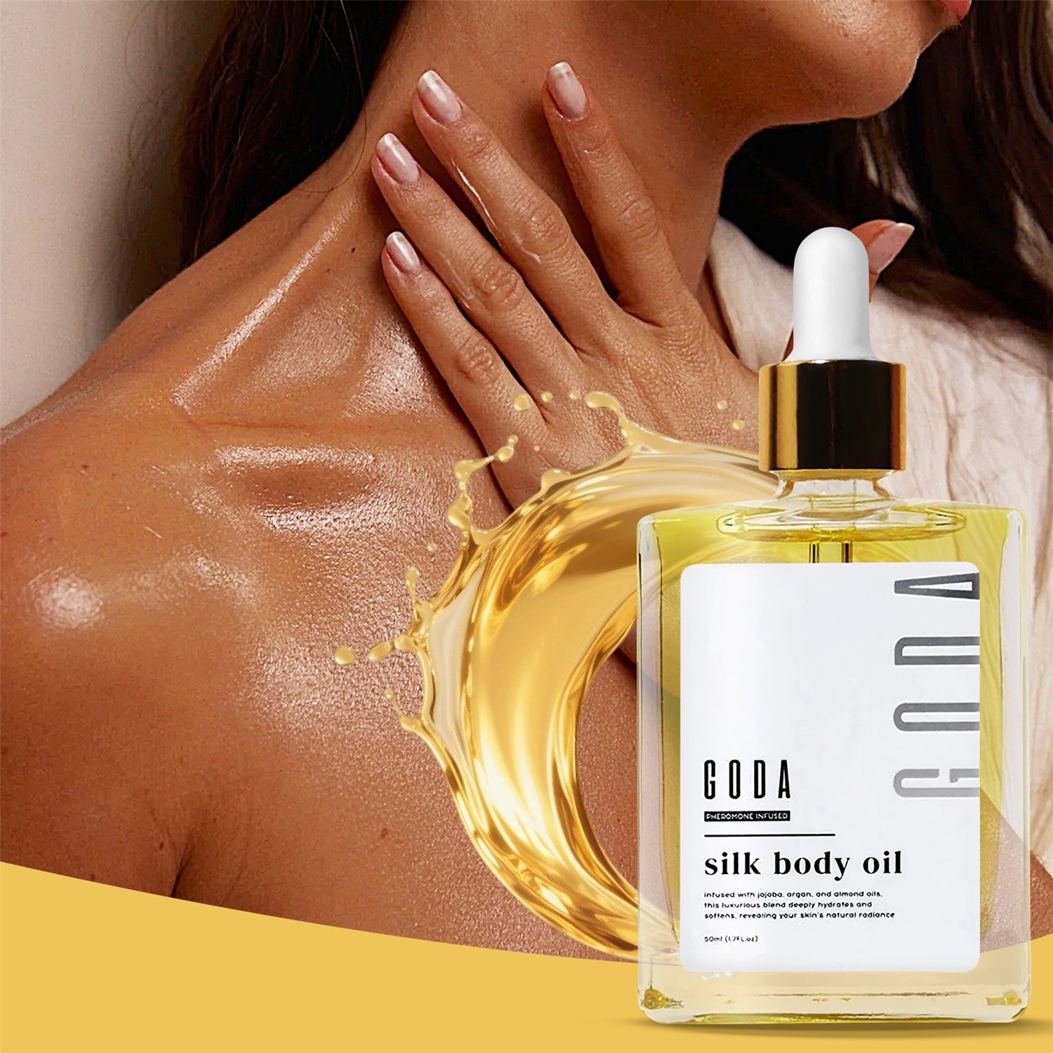 GODA Silk Body Oil, Silk Body Oil, Goda Perfume Oil,Bath& Shower Oil Smooth Skin
