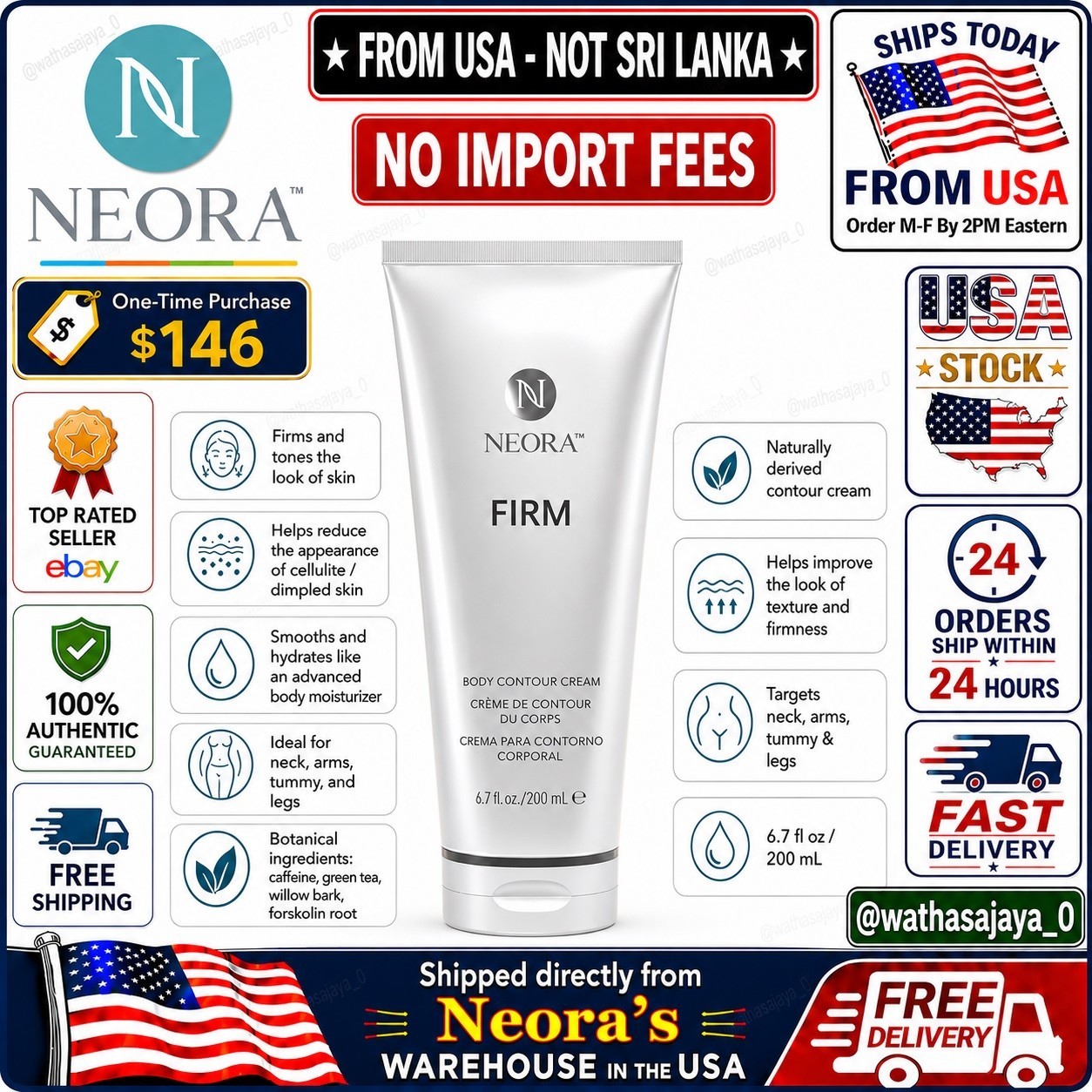 Neora Firm Body Contour Cream – 6.7oz – New & Sealed ! – Exp 2028🔥US Seller🔥