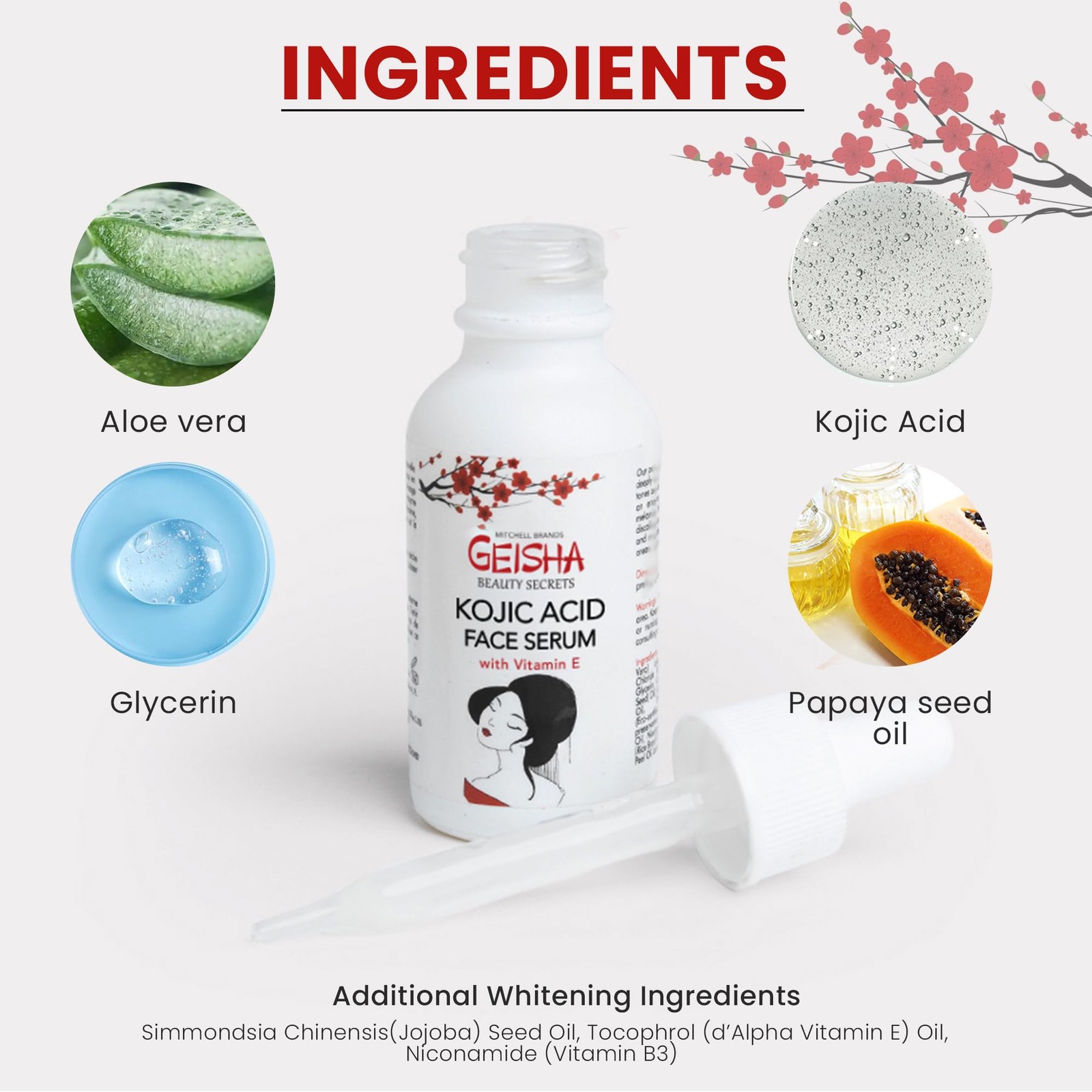 Geisha, Kojic Acid Serum, 1 Fl oz / 30ml, Helps to Reduce Dark Spots on Face,…